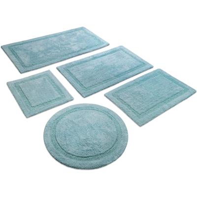 Badematte WECON HOME BASICS "Knut", blau (rauch blau), H:20mm, Baumwolle, Badematten, Badematte, waschbar, rutschfest, strapazierfähig, pflegeleicht, Bordüre, weich