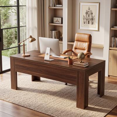 1Easylife 63-Inch Modern Office Desk, Executive Desk with Large Tabletop