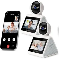 LUVISION 2er Set PTZ Gegensprechkamera Video Anruf Kamera Telefonkamera WLAN Überwachungskamera Senioren Baby Überwachung Autotracking 4MP
