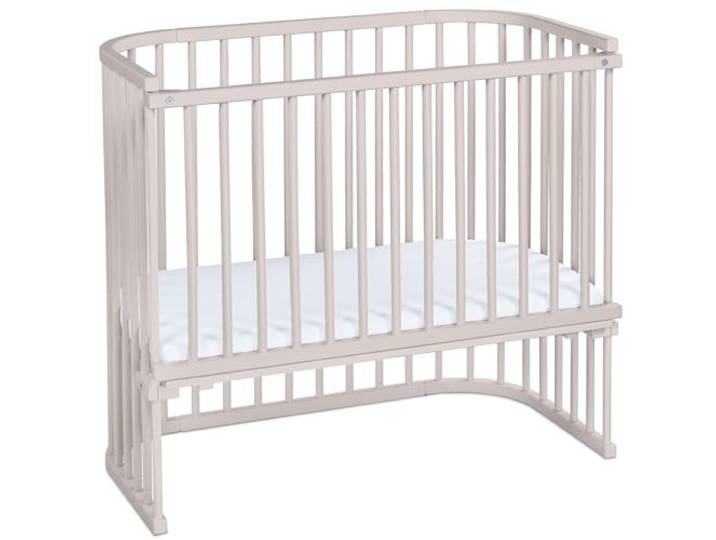 babybay Boxspring XXL Beistellbett, beige lackiert, Kinderbettset XXL-Liegefläche für hohe Boxspringbetten, GS-geprüft, massive Buche, stufenlos höhenverstellbar & mitwachsendes Babybett