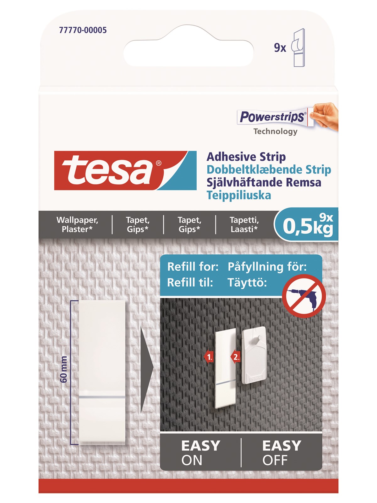 tesa Powerstrips Refill 0.5kg Wallpaper