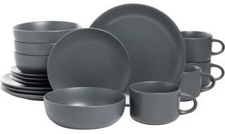 10 Strawberry Street Wazee Matte 16 Pc Coupe Dinnerware Set