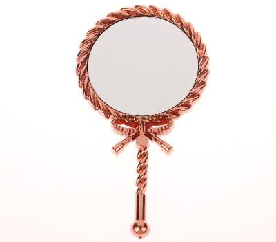 Fusion Finds Vintage Handheld Makeup Mirror Portable Baroque Cosmetic Mirror For Makeup, Travel & Daily Beauty rose Gold