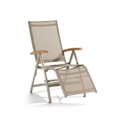 Sieger Cadiz Relaxsessel, Aluminium champagner, Rückenlehne und Fußteil verstellbar