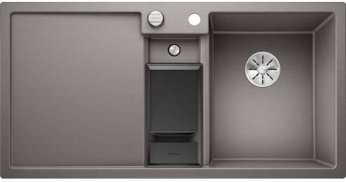 Blanco Collectis 6 S Silgranit Spüle 523346 100x51 cm, alumetallic, Becken rechts, mit Ablauffernbedienung/Zubehör