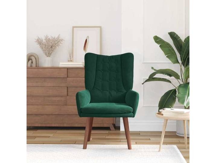 Chaise relaxante Fauteuil TV Fauteuil-Canapé - 110 kg - Vert foncé 63x67x94cm Velours 63x67x94cm &26_5998832
