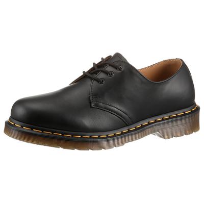 Schnürschuh DR. MARTENS "1461 3 Eye Shoe NAPPA", Herren, Gr. 40, Leder, schwarz, Nappaleder, unifarben, Schuhe Schnürschuh, Freizeitschuh, Halbschuh, schmale Form mit Luftkammern Laufsohle