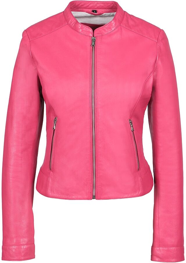 Lederjacke FREAKY NATION "Leatherjacket-FN", Damen, Gr. S (36), pink (fuchsia), Oberstoff: 100% Leder. Futter: 100% Baumwolle, normal, Jacken Lederjacke fuchsia S (36)