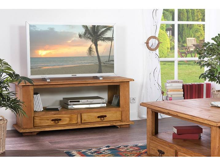 1a Direktimport TV-Board Mexico Möbel TV Bank Fernsehtisch - Pinie Massivholz - Landhausstil