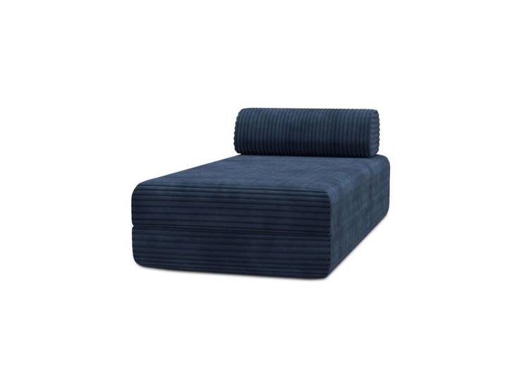 Méridienne convertible et modulable 3 places en velours bleu