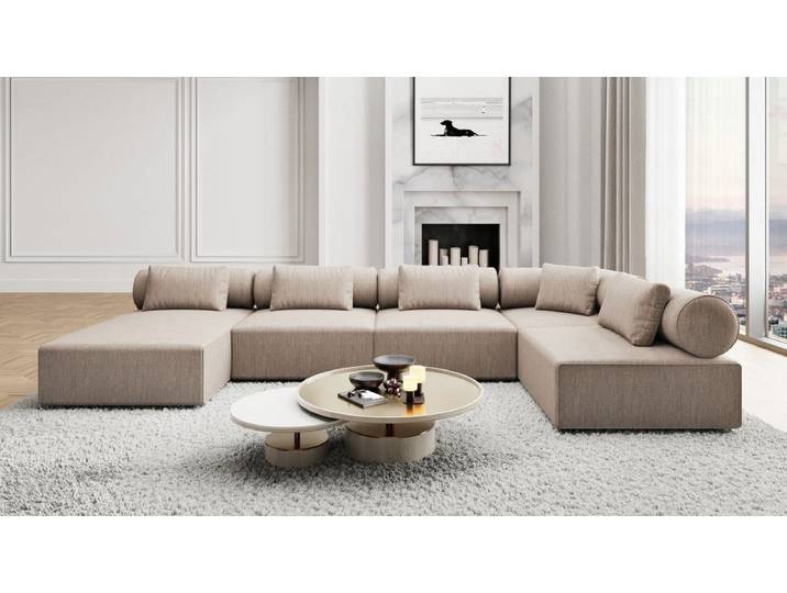 Couchlandschaft Laguardia U-Form in Stoff