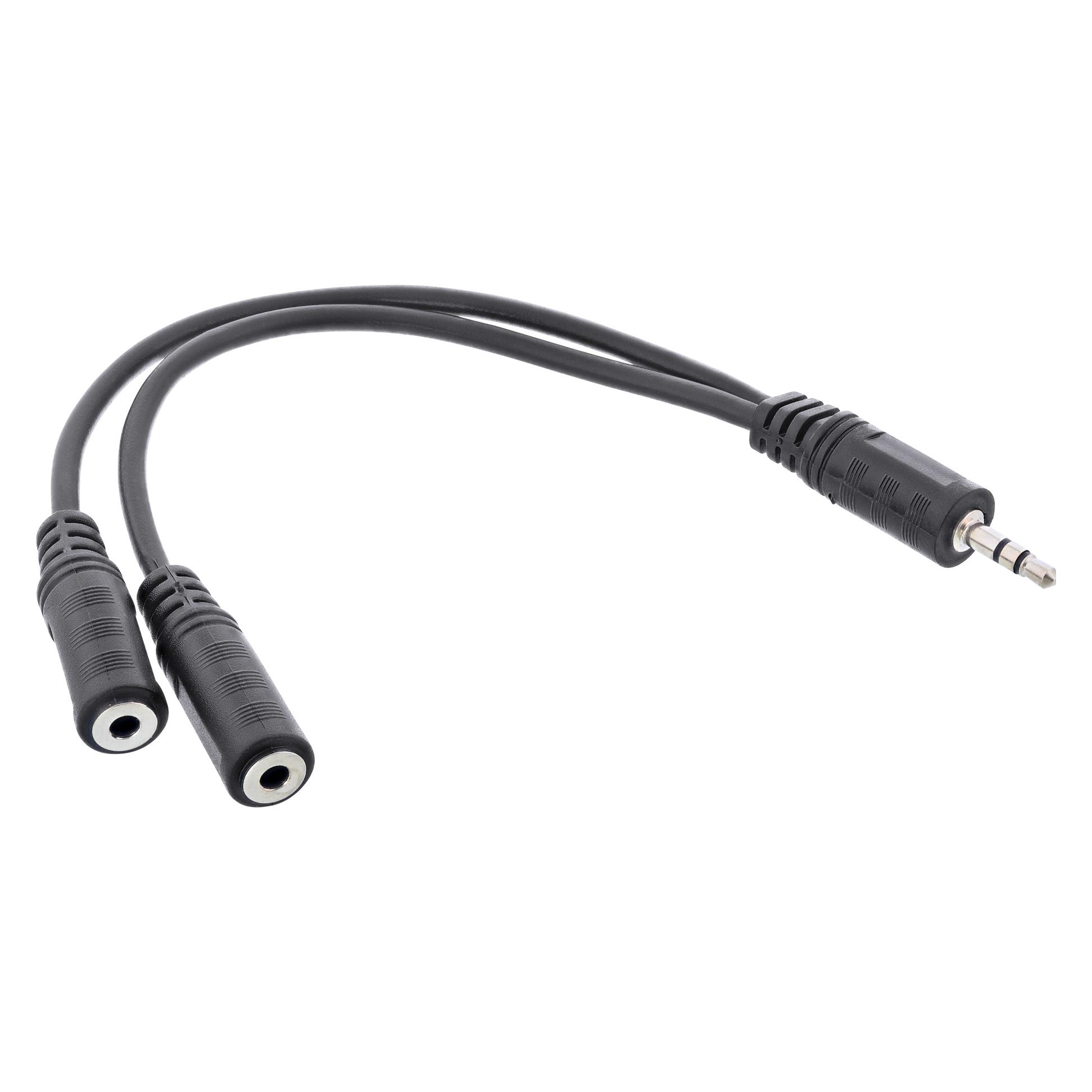 InLine Klinken Y-Kabel (2 m, AUX Kabel) (99300B)