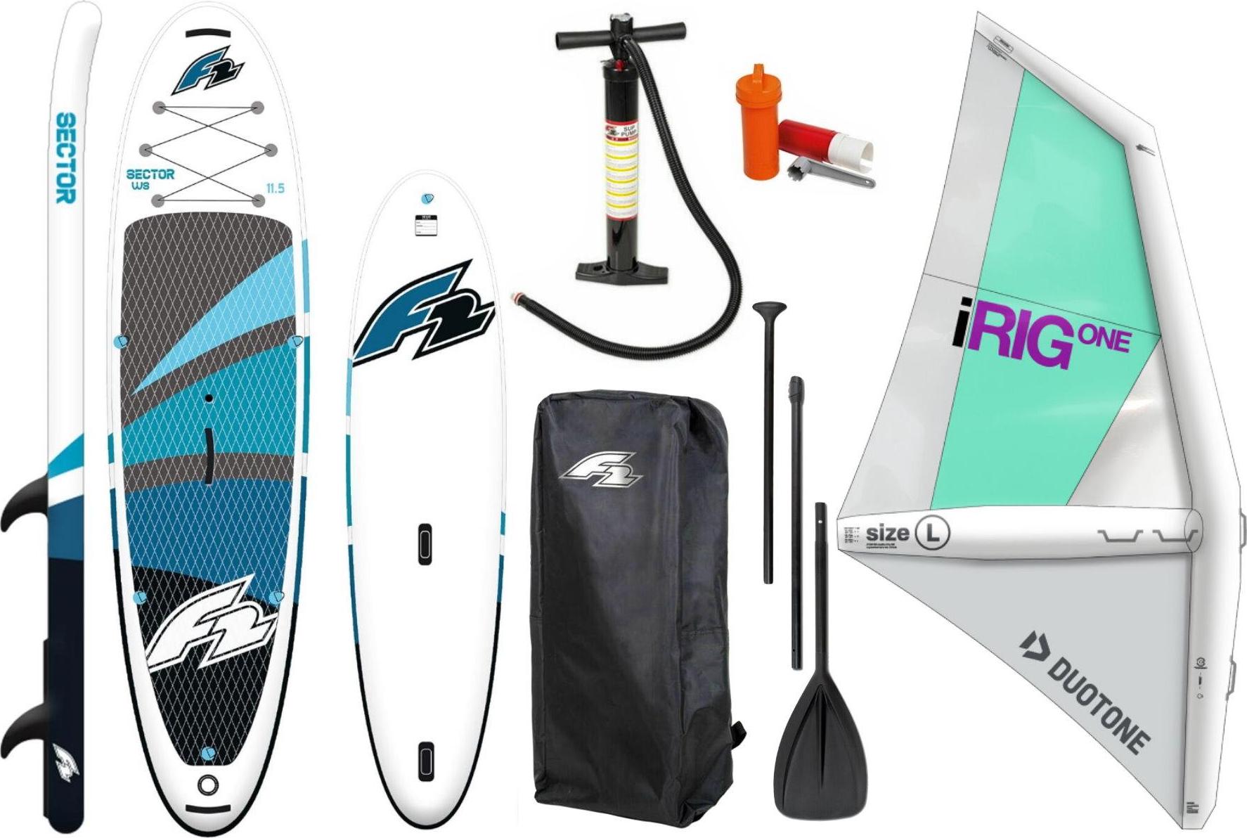 F2 Sector Windsurf 10.5 iSUP Board Stand Up Paddle Surfboard iRIG L Segel SET