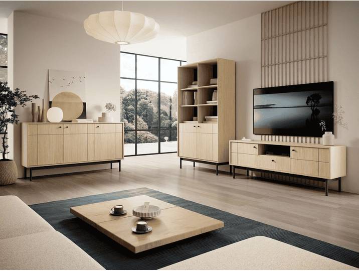 Wohnzimmer-Set Wohnzimmer Set – JAPANDI – Eiche Linea