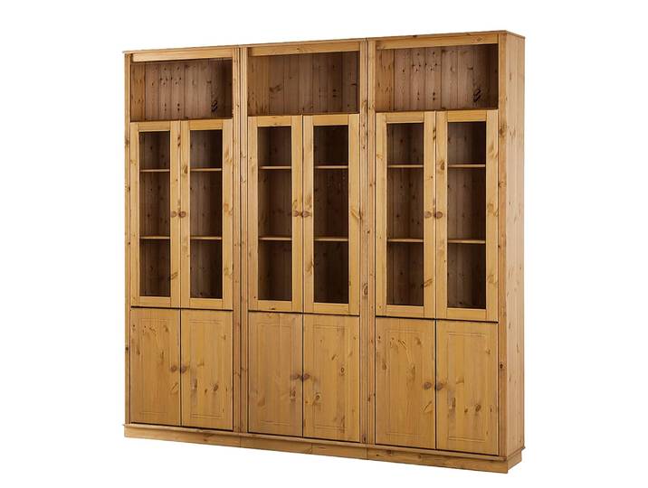 Bibliothèque massive E Pin massif Marron/Epicéa naturel 222 x 223 x 37cm