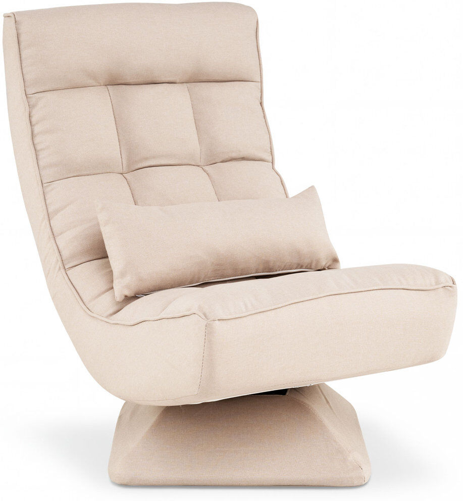 Brayden Studio Upholstered Swivel Armless Beige 92cm H X 100cm W X 63cm D