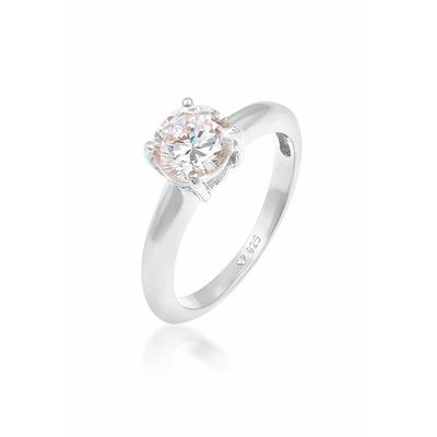 Silberring ELLI "Ring Solitär Klassisch Zirkonia Verlobung 925 Silber" Gr. 60, silber, Fingerringe, Damen, 60, Silber 925 (Sterlingsilber), Silberring