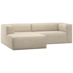 Ecksofa Chaiselongue Bean - Melange-Stoff Beige, Links