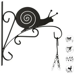 Relaxdays 3x Blumenhaken versch. Motive, Schnecke Schwarz