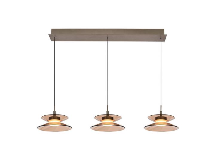 Led-Hängeleuchte Crema, Bronzefarben, Metall, Glas, 96x150x22 cm, RoHS, Lampen & Leuchten, Innenbeleuchtung, Hängeleuchten, Pendelleuchten