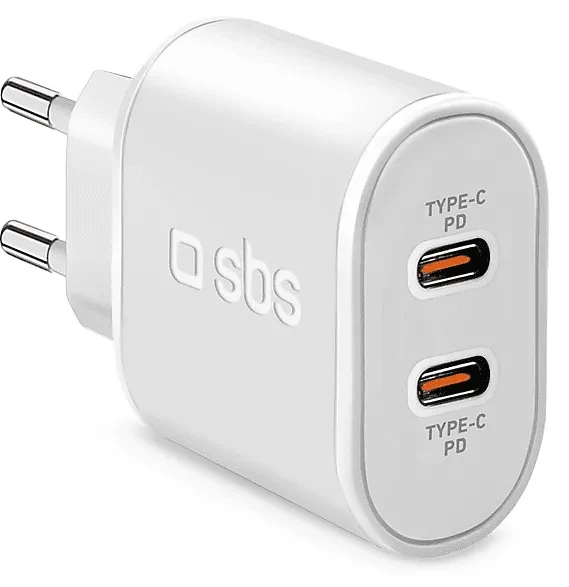 SBS Reiselader 2x USB-C 20W, weiss