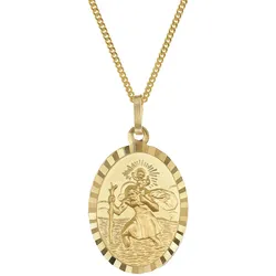trendor 28960 Christophorus Anhänger Gold 333/8K Mit Vergoldeter Silberkette, 45 cm