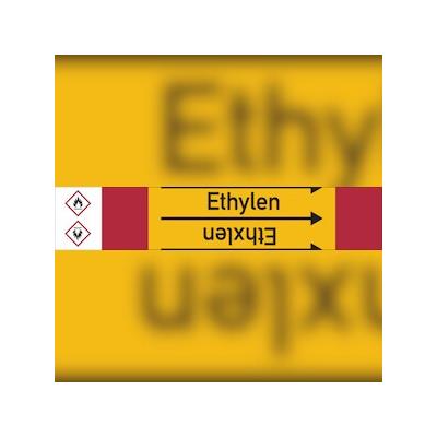 Rohrleitungskennzeichen Ethylen - 33000x105 mm Folie selbstklebend