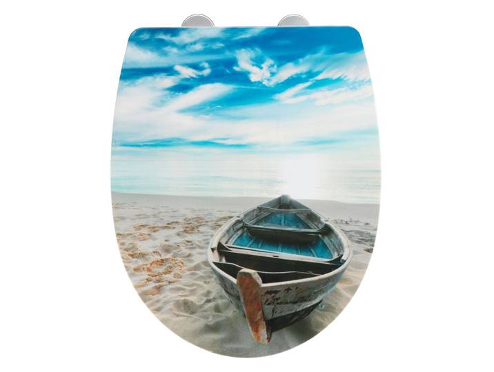 WC-Sitz WENKO Boat High Gloss , bunt, B:36,5cm L:45cm, Edelstahl, Thermoplast, WC-Sitze, WC-Sitz, Thermoplast