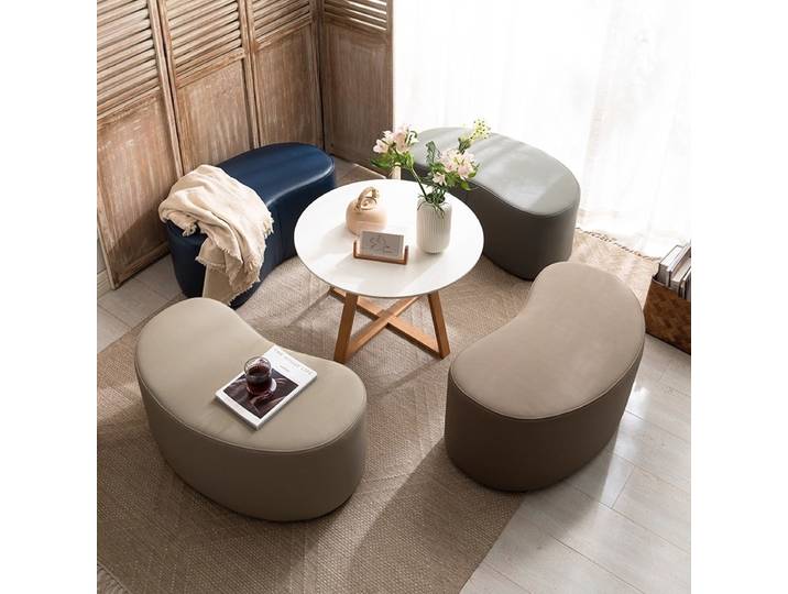 Maison lumière luxe en cuir design canapé tabourets repose-pieds pouf couloir pouf loisirs tabouret poufs meubles de salon