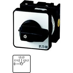 Eaton 041234 Spannungsmesserumschalter, T0, 20 A, Zentraleinbau, 2 Baueinheit(en), Kontakte: 4, 45 °, rastend, mit 0-Stellung, 0-Phase/Phase