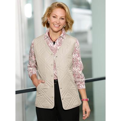 Steppweste CLASSIC BASICS, Damen, Gr. 48, beige (sand), 100% Polyester, unifarben, Westen Steppweste