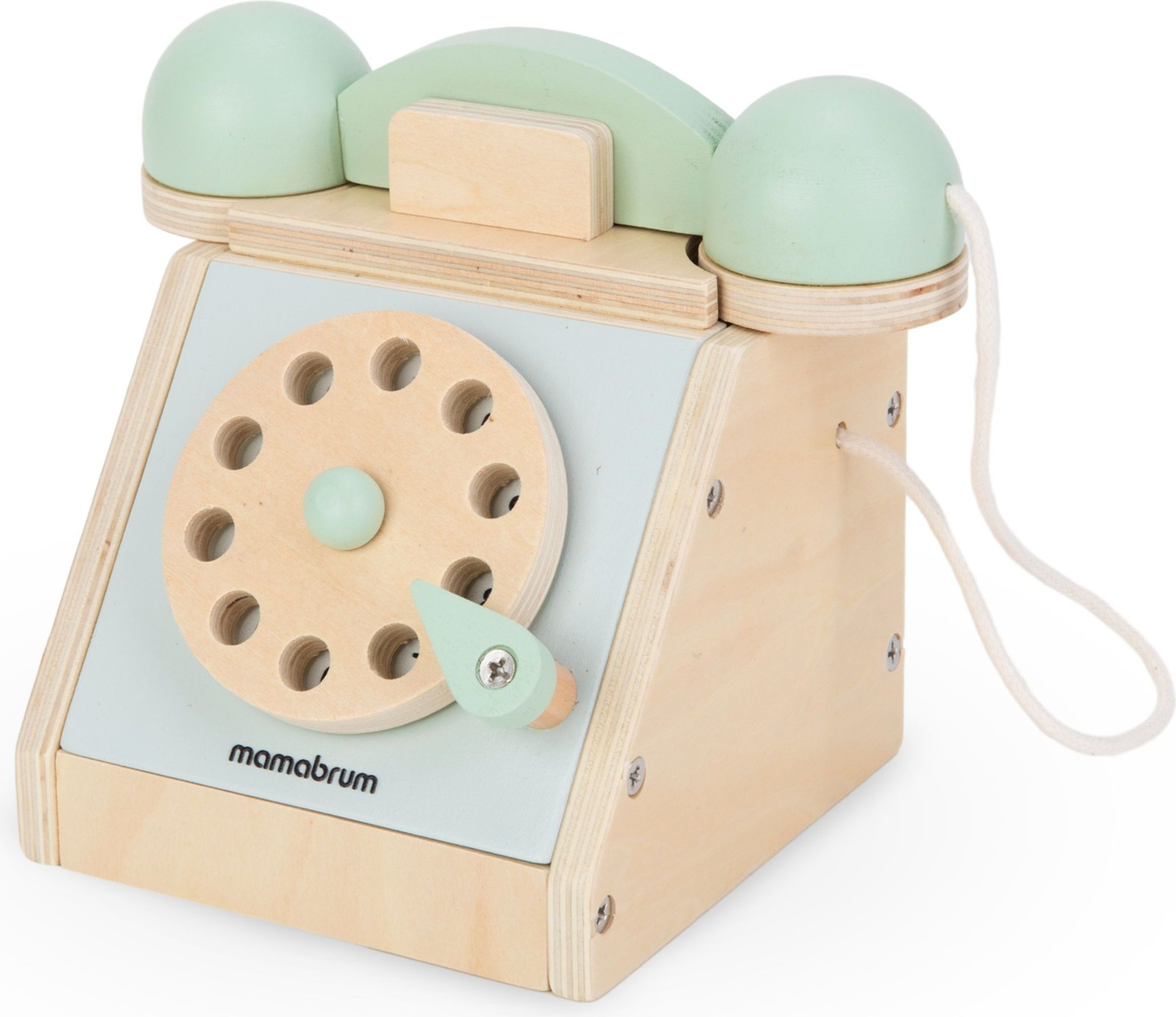 Mamabrum Retro houten telefoon - mintgroen
