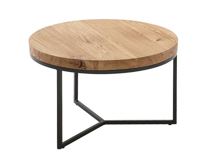 Table basse ronde Ossofo 60 x 38cm Marron/Noir