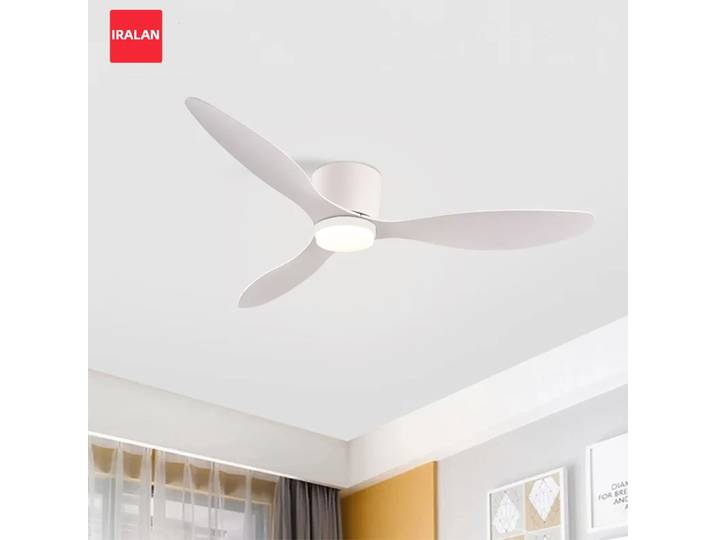 Ventilateur de plafond IRALAN avec lumière, 42 pouces/52 pouces, profil bas, avec télécommande, pour intérieur et extérieur couvert.