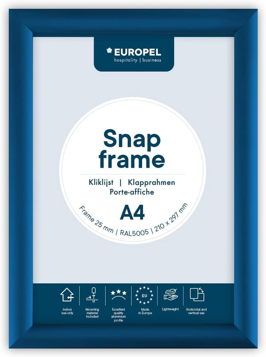 Lichtgewicht Snap Frame Posterlijst Blauw - A4 Formaat