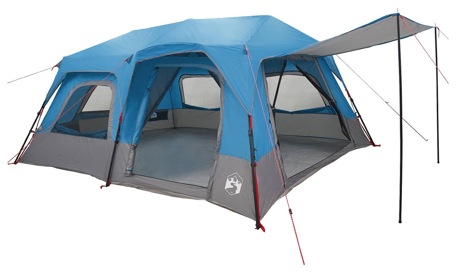 Sofort Zelt 10 Personen Blau 185T Polyester mit PolyurethanBeschichtung