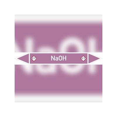 Rohrleitungskennzeichen NaOH - 270x37 mm Folie selbstklebend