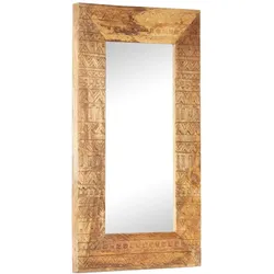 vidaXL Spiegel Handgeschnitzt Massivholz Mango : Größe - 80 x 50 x 11 cm