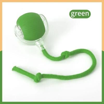 Uplifted Finds Cat Interactive Automatic Rolling Ball Toy rope Green A