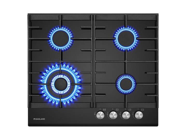 GASLAND Gas-Kochfeld GH604BF, 4-flammiges Kochfeld, 60 cm, 8000 W, Wok-Brenner, LPG/Erdgas