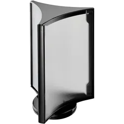 Tischaufsteller drehbar, 3-seitig, A5, schwarz A5, PS, PVC, transparent, schwarz
