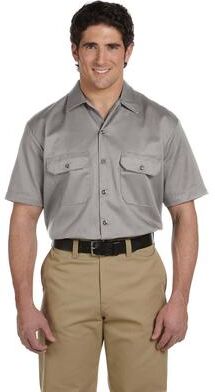 Dickies 1574 Dickie Adt S/S Work Shrt in Silver size Medium