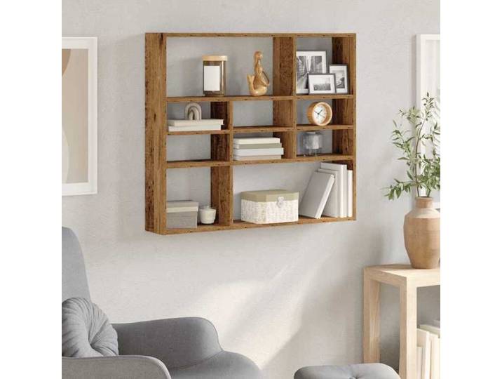 Étagère murale vieux bois 90x16x78 cm bois d'ingénierie étagère flottante murale étagère de buanderie étagère à 856069