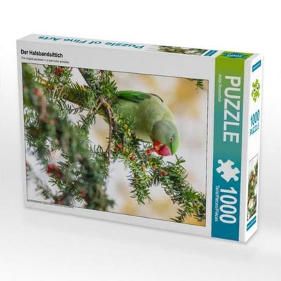 CALVENDO Puzzle Der Halsbandsittich 1000 Teile Lege-Größe 480 x 640 cm Foto-Puzzle Bild von Antje Rosenthal