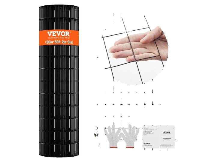 Fil de fer pour volière VEVOR 91 x 1524 cm\, clôture de jardin\, rouleau de grillage de 1\,52 mm\, fil de fer revêtu de vinyle pour barrières de poulailler\, clôtures pour lapins et serpents\, enclos pour volailles