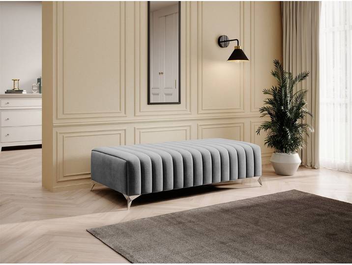 Fun Möbel Polsterhocker Designerhocker ELENI in Velourstoff Monolith