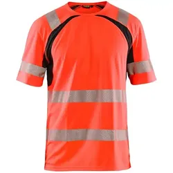 Warnschutz T-Shirt mit UV-Schutz "3397" - S - rot/schwarz
