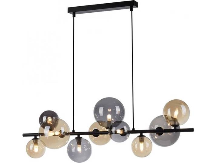 Hanglamp Popsicle Zwart - Smoke Amber Glas 85cm