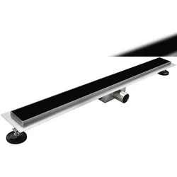 Aloni Duschrinne Schwarz Glas 50cm