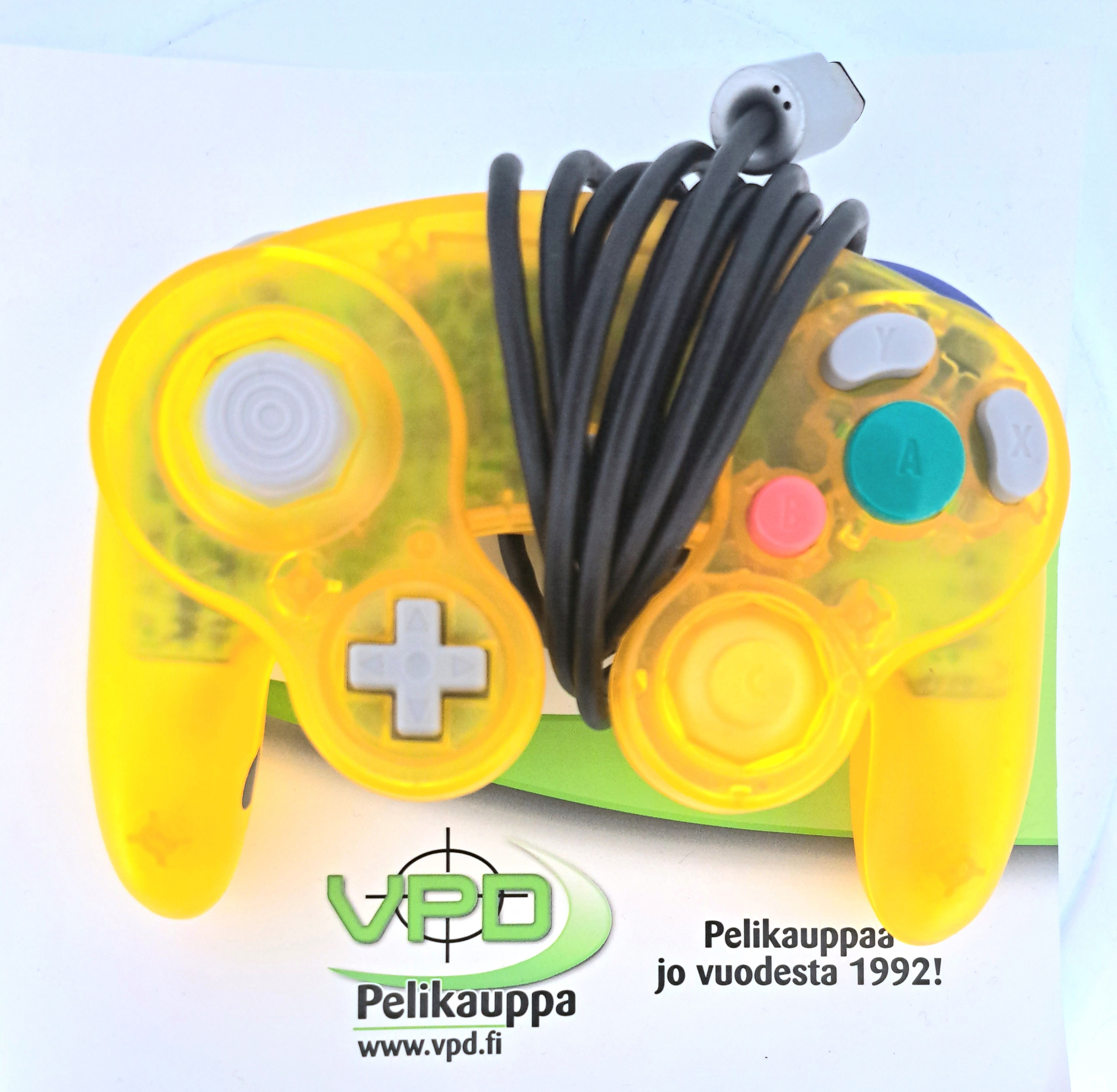 Langallinen Ohjain Keltainen-Läpinäkyvä Nintendo GameCube (Käytetty)